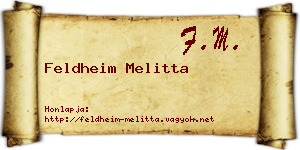 Feldheim Melitta névjegykártya